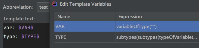 variableOfType与subtypes模板配置